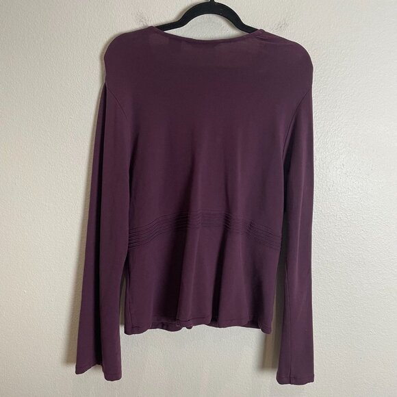 Eddie Bauer Womens XL Purple V Neck Long Sleeve Shirt Stretch Top - Picture 8 of 9